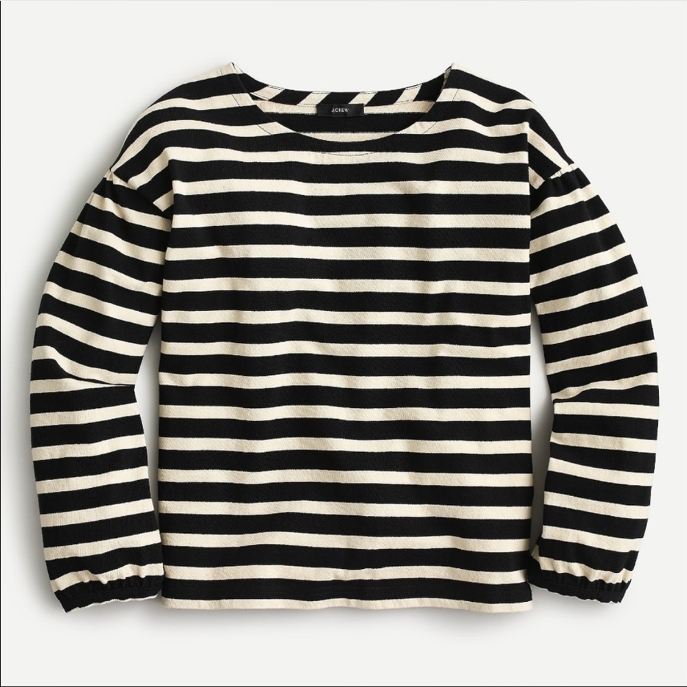 J.Crew Mariner cloth puff-sleeve striped top